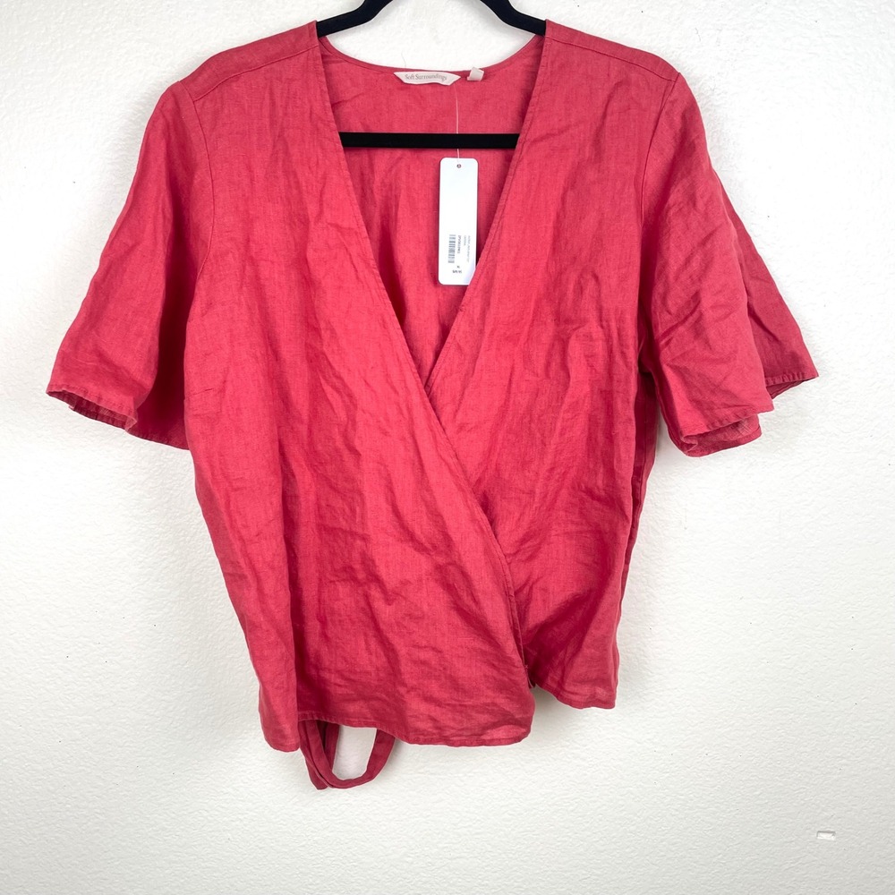 NWT‎ Soft Surroundings Top Sz XL %100 Linen Wrap Travel Minimalist Boho Boxy